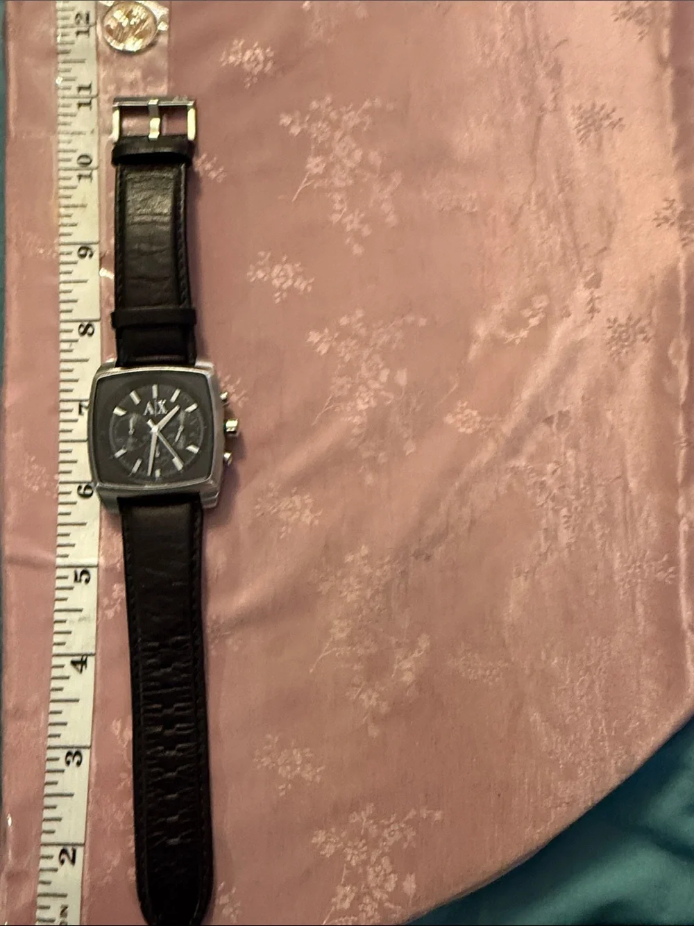 This Armani Exchange Stockton AX2253 watch features a square stainless steel cas
